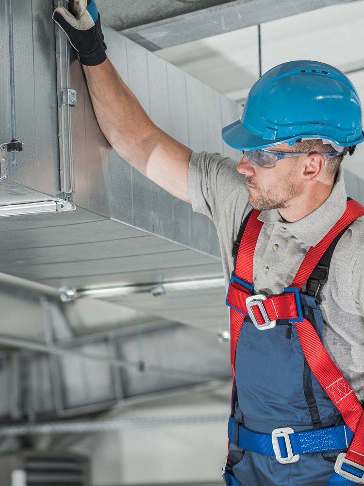 Commercial,Warehouse,Building,Air,Circulation,System,Building.,Caucasian,Hvac,Company